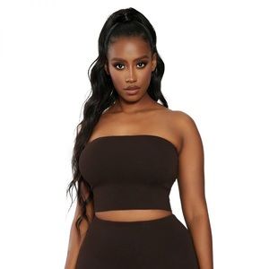 Naked wardrobe tube top dark chocolate